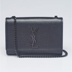 YSL Kate All Black Leather Chain Bag